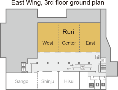 [East Wing, 3rd floor ground plan] Ruri. Order (from left to right): west, center, east