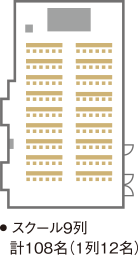 ・スクール9列 計108名(1列12名)