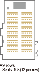 Rows: 9, seats: 108 (12 per row).