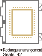 Rectangular arrangement: seats 42