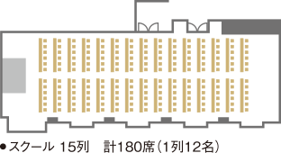 ・スクール15列 計180名(1列12名)